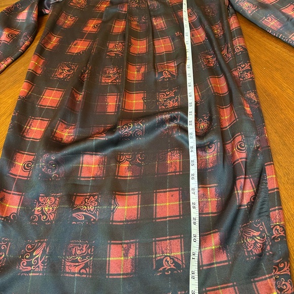 John Galliano Silk Dress | Elegant Plaid Print | Designer Luxury - Picture 10 of 16